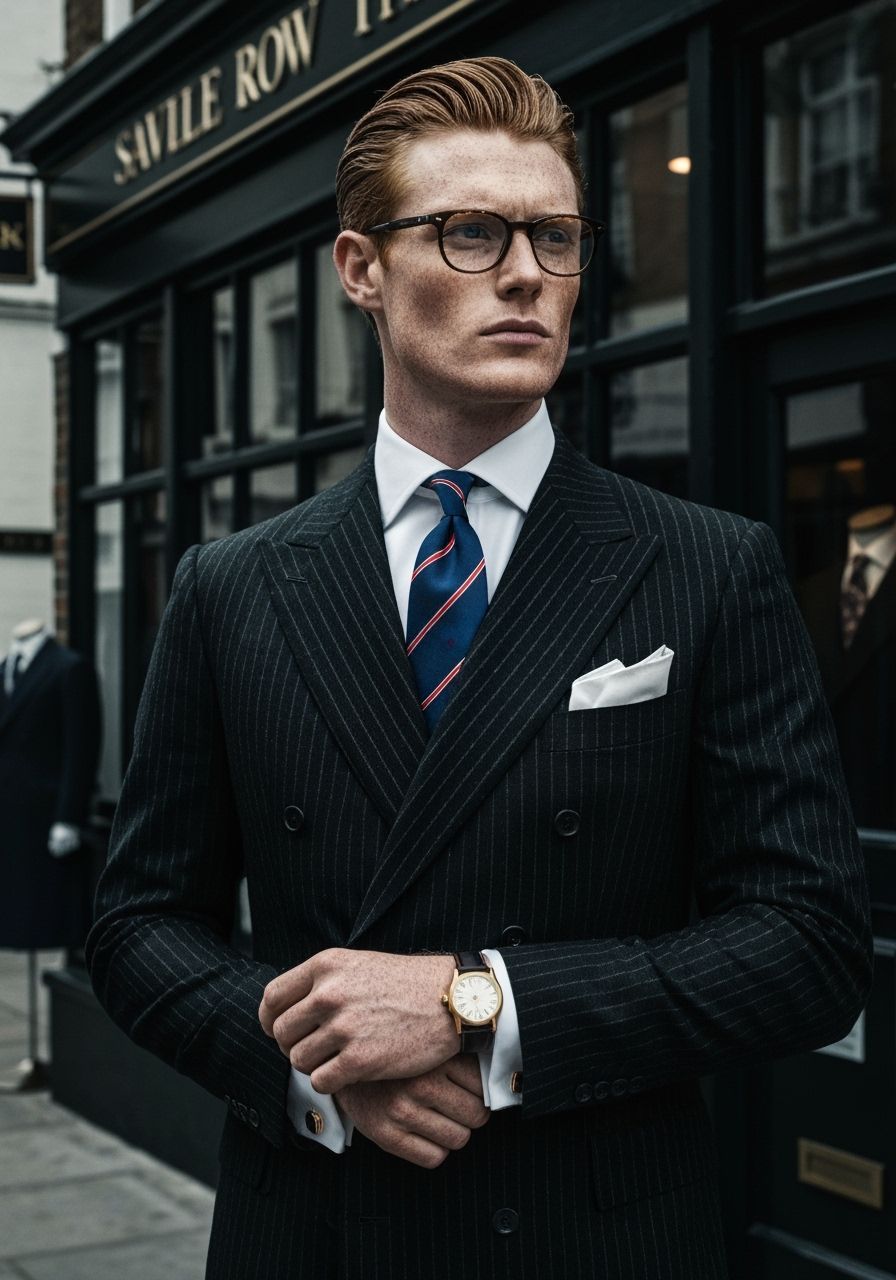Dapper Gentleman Outside Savile Row Tailor