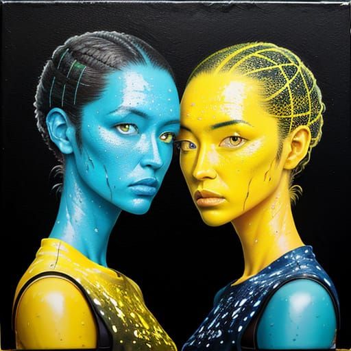 Surreal Silhouette Portrait in Acid Rain