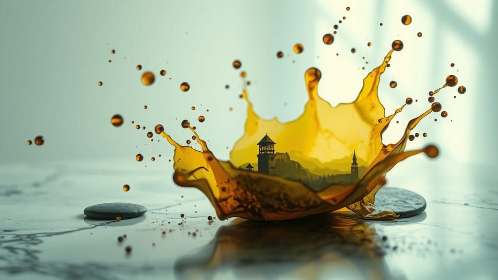 Magical Ink Splatter Reveals Fantasy Landscape