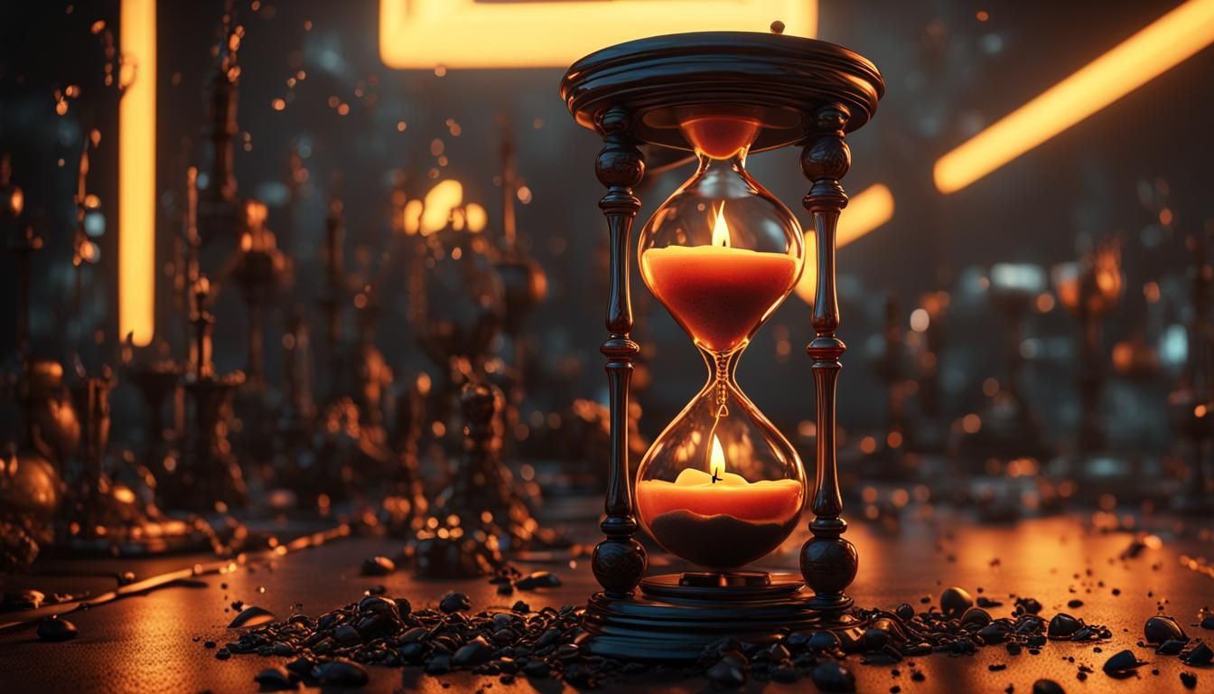Hourglass as Melting Candle in Cyberpunk 2099