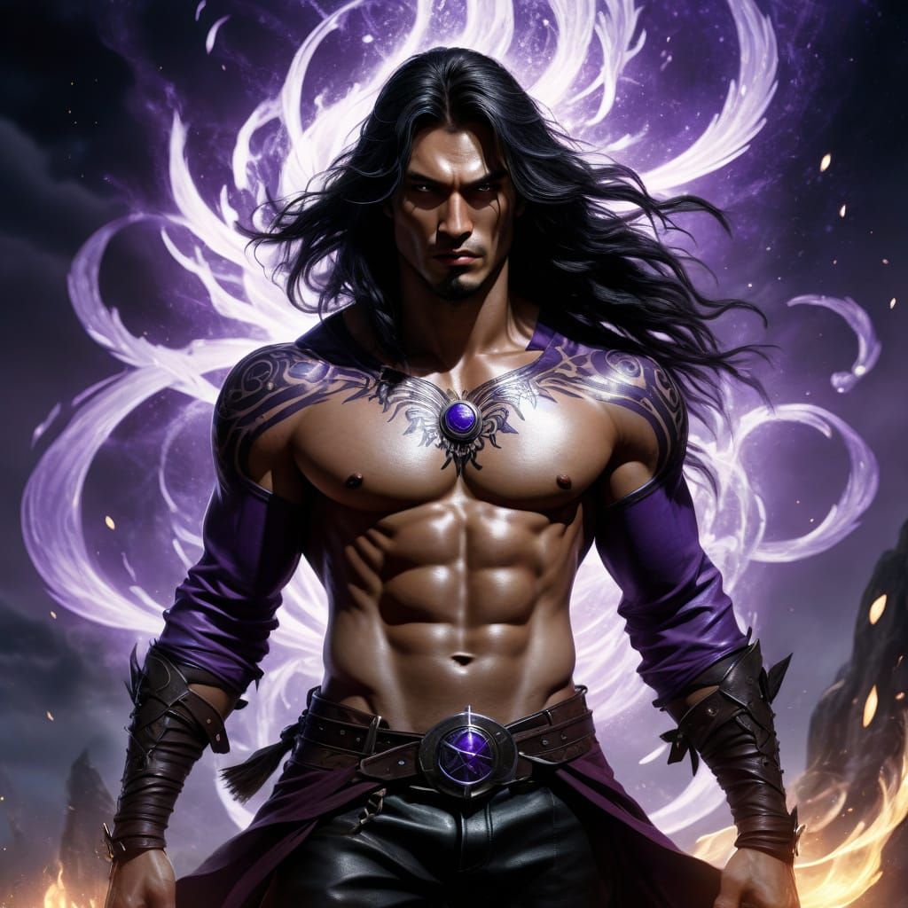 Sensual Dark Fantasy Warrior Mage Revealed in Ethereal Light...