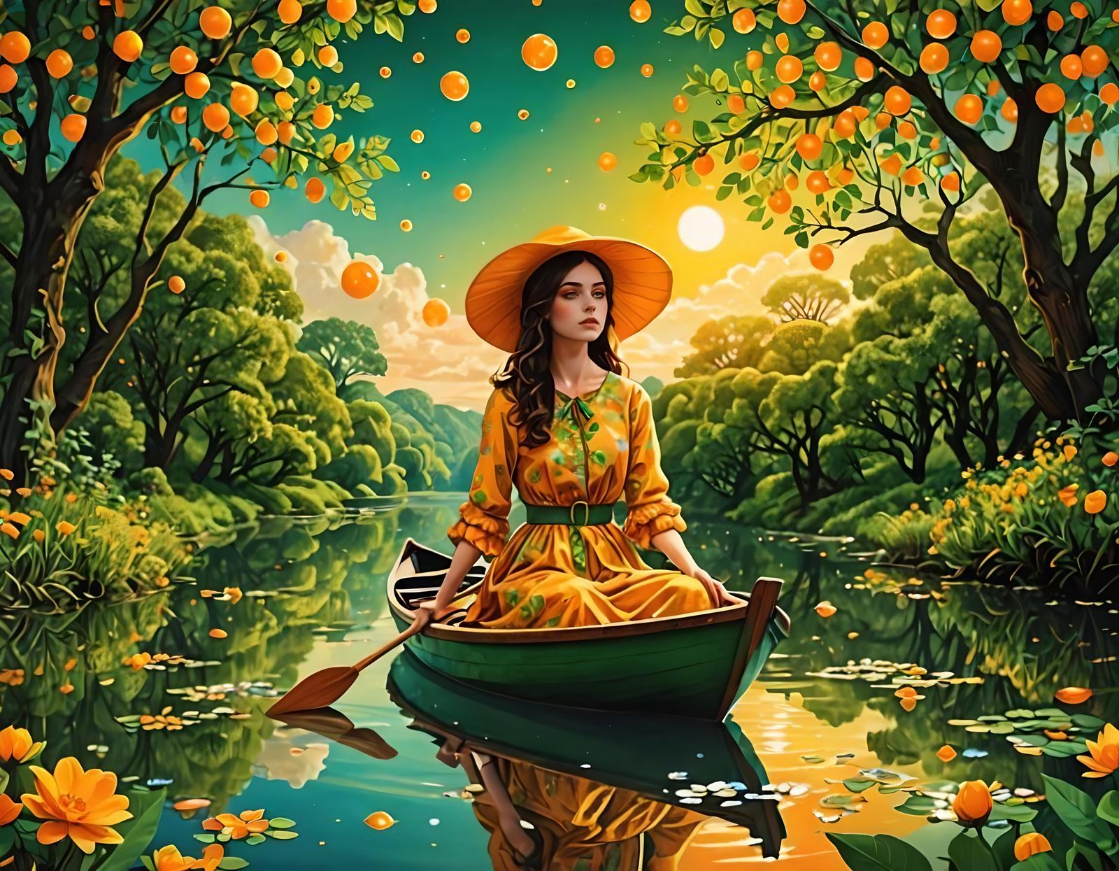 Psychedelic River Scene with Kaleidoscope Eyes