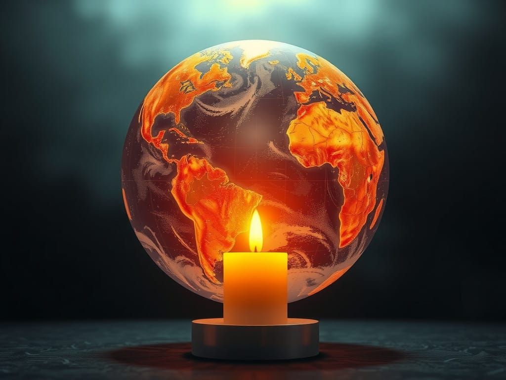 A Lit Candle Under Earth Causes Pollution in a Vibrant Digit...
