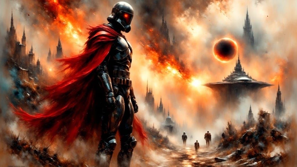 Surreal Industrial Futurism Sith Lord Double Exposure