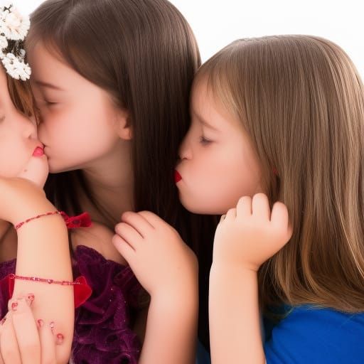 Girls Kissing: An AI-Generated Image of Intimacy