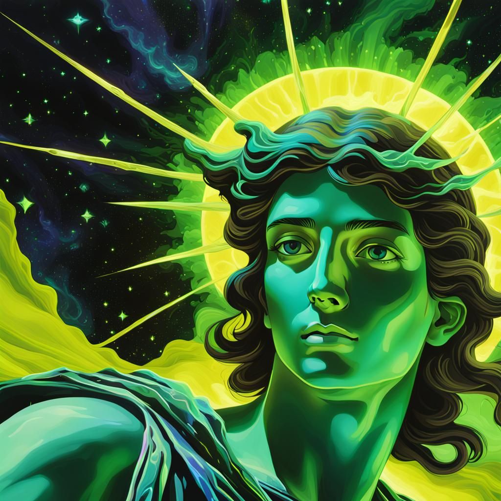 Glowing Crystal Structure in Astral Expanse