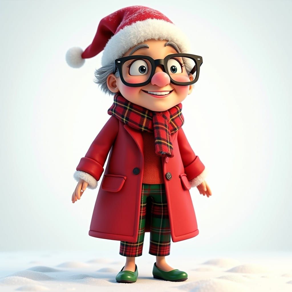 Whimsical Santa Gramma with a Comical Twist