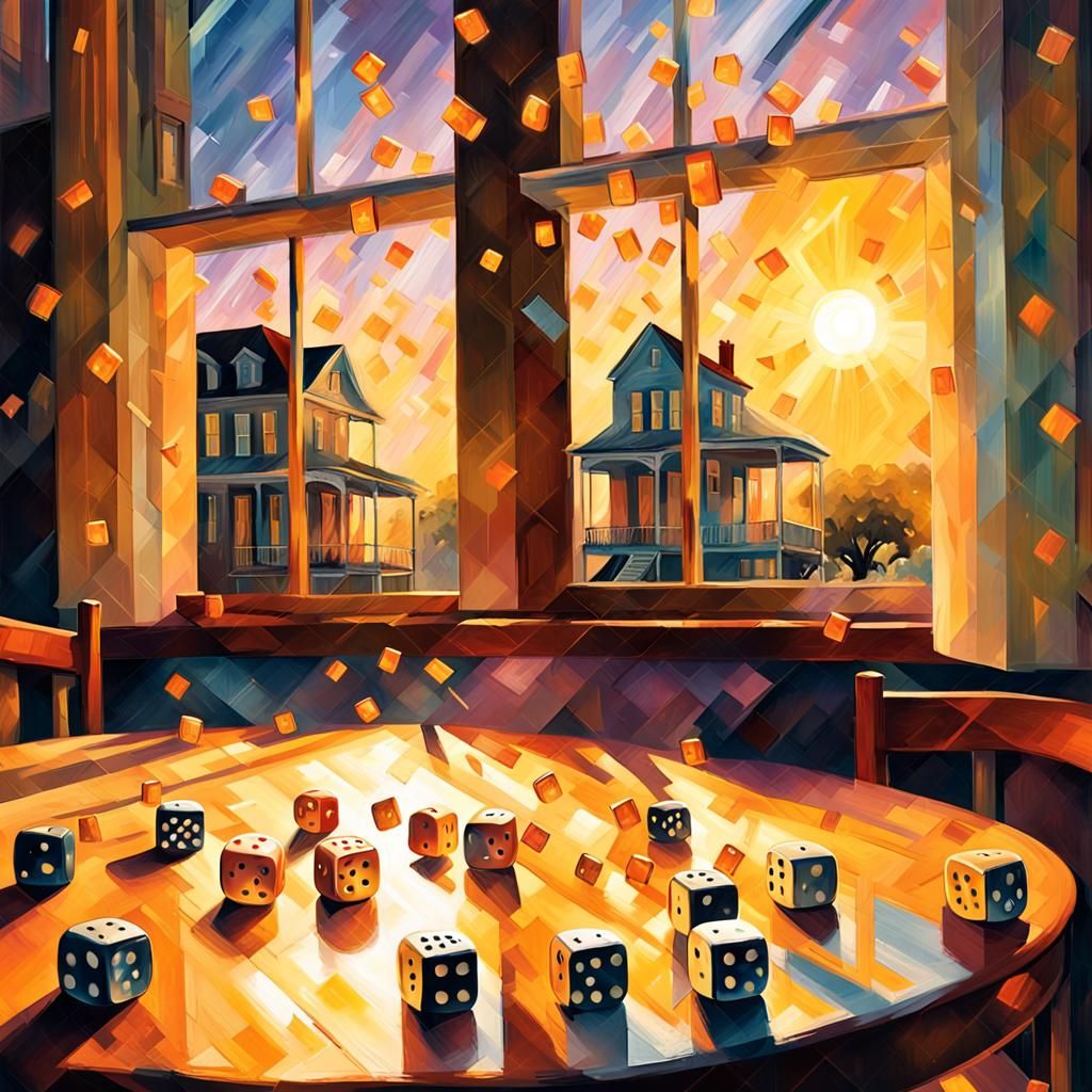 New Orleans House with Dice in Impressionist Style