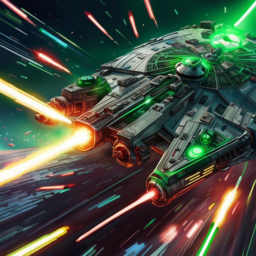 Millennium Falcon in Epic Space Battle