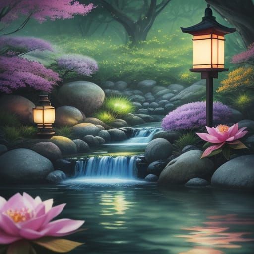 Alien Creature in Anime Style Watercolor Dreamscape