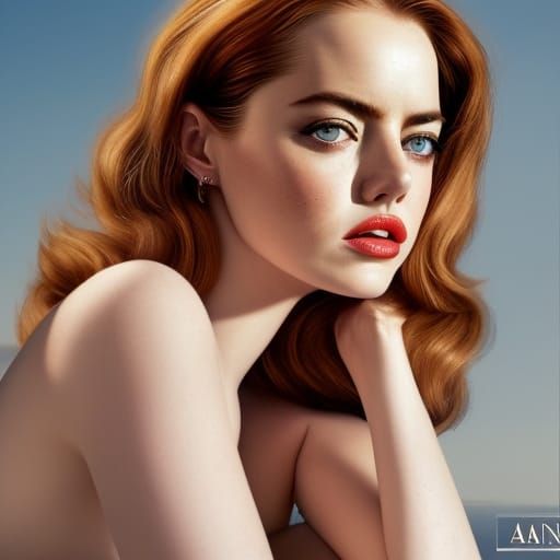 Composite Portrait Inspired by Art Deco Oil Painting