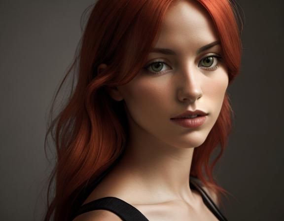 Hyperrealistic Portrait of a Redheaded Girl
