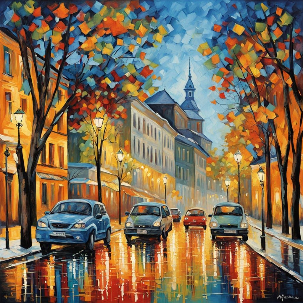 Chisinau Cityscape in Neo-Expressionist Oil Painting