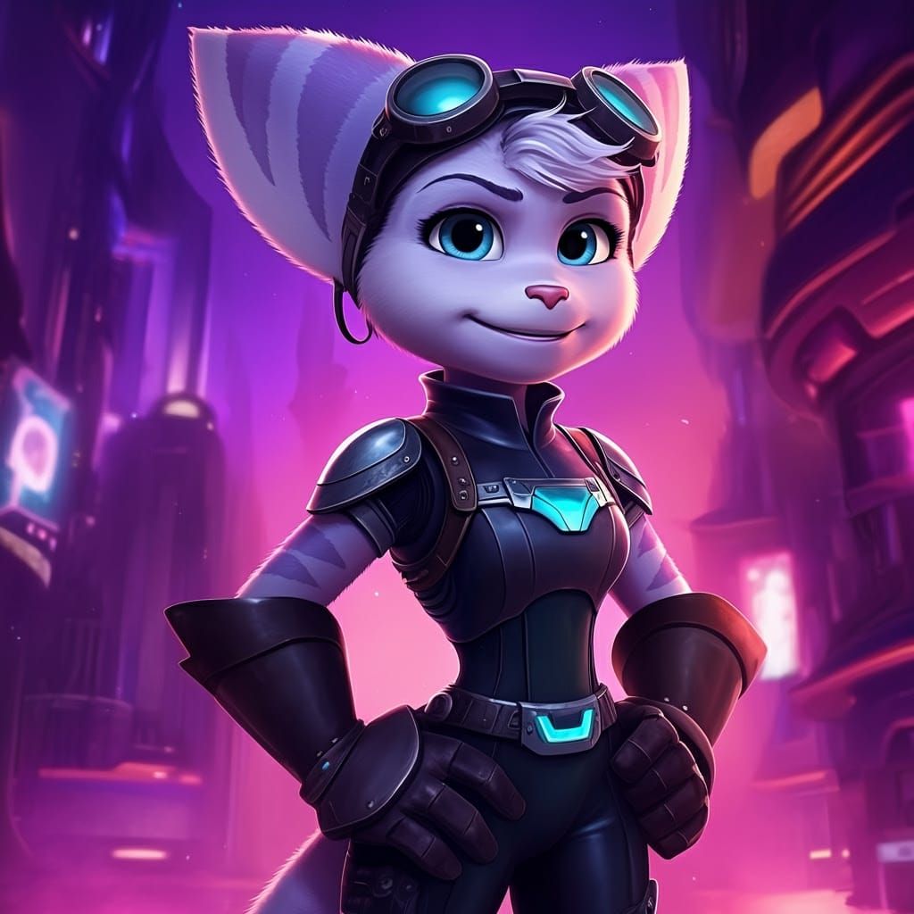 Lombax Heroine Rises in Futuristic Cityscape