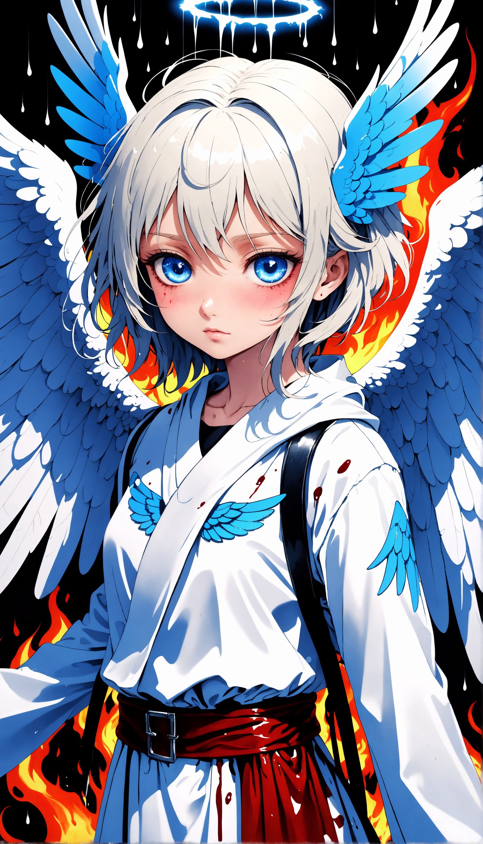 Gothic Angel, Caring Blue Eyes, Blood Drenched Angel Wings, ...