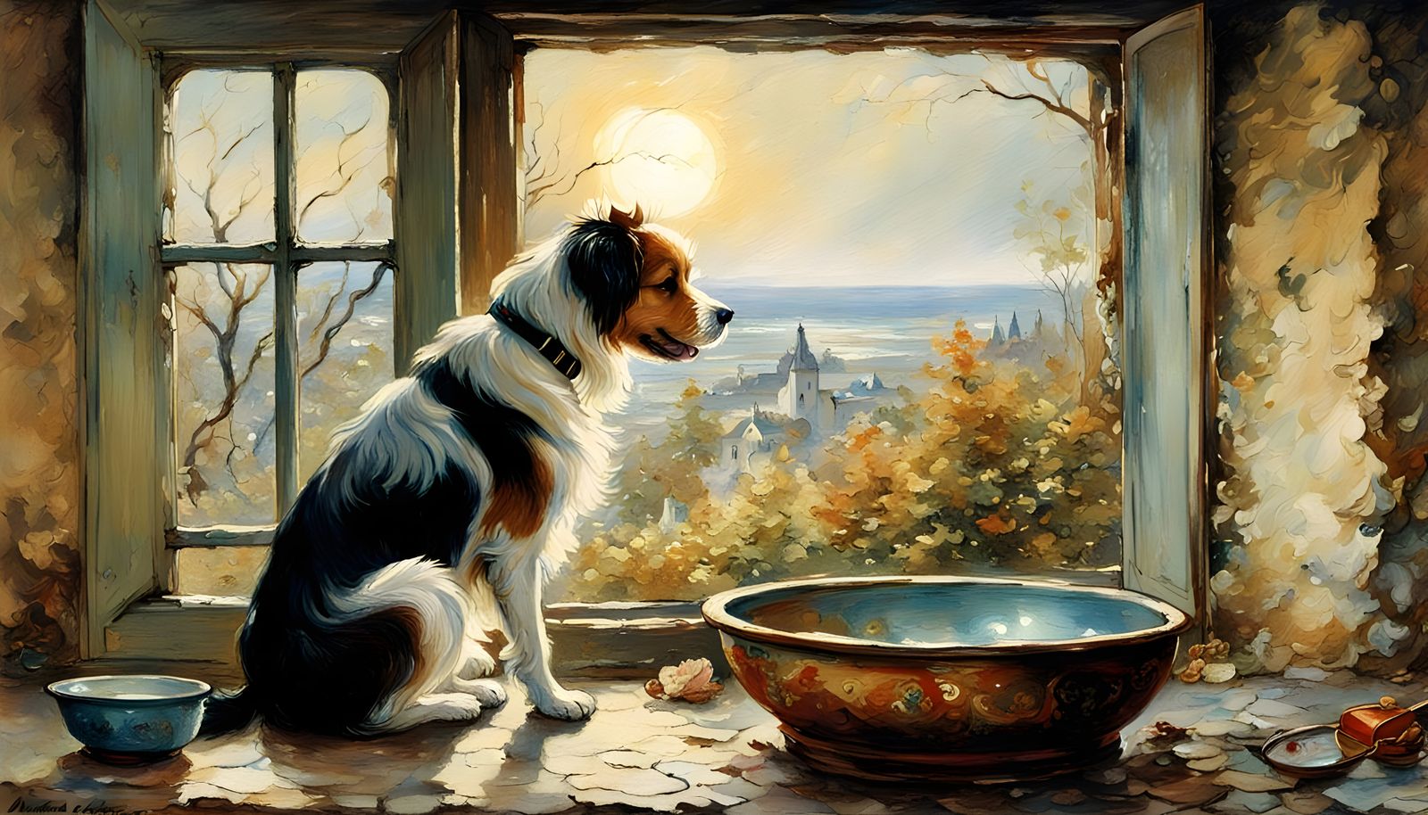dog in window