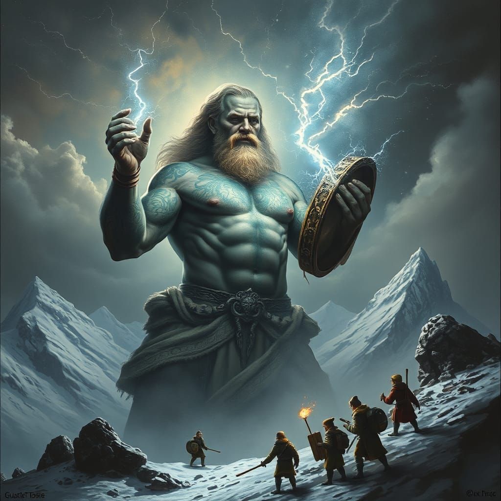 Celtic God of Thunder with Tambourine