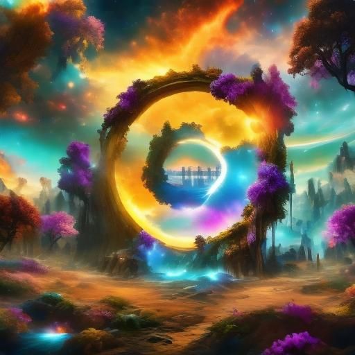 Portal to an Unknown Realm in Sci-Fi Style