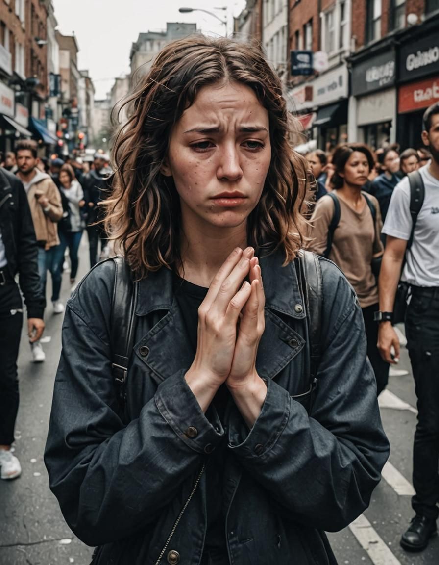 Provocative Image Exploring Faith and Human Conflict