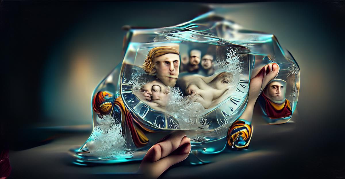 Frozen Clock: A Still Life in Ice