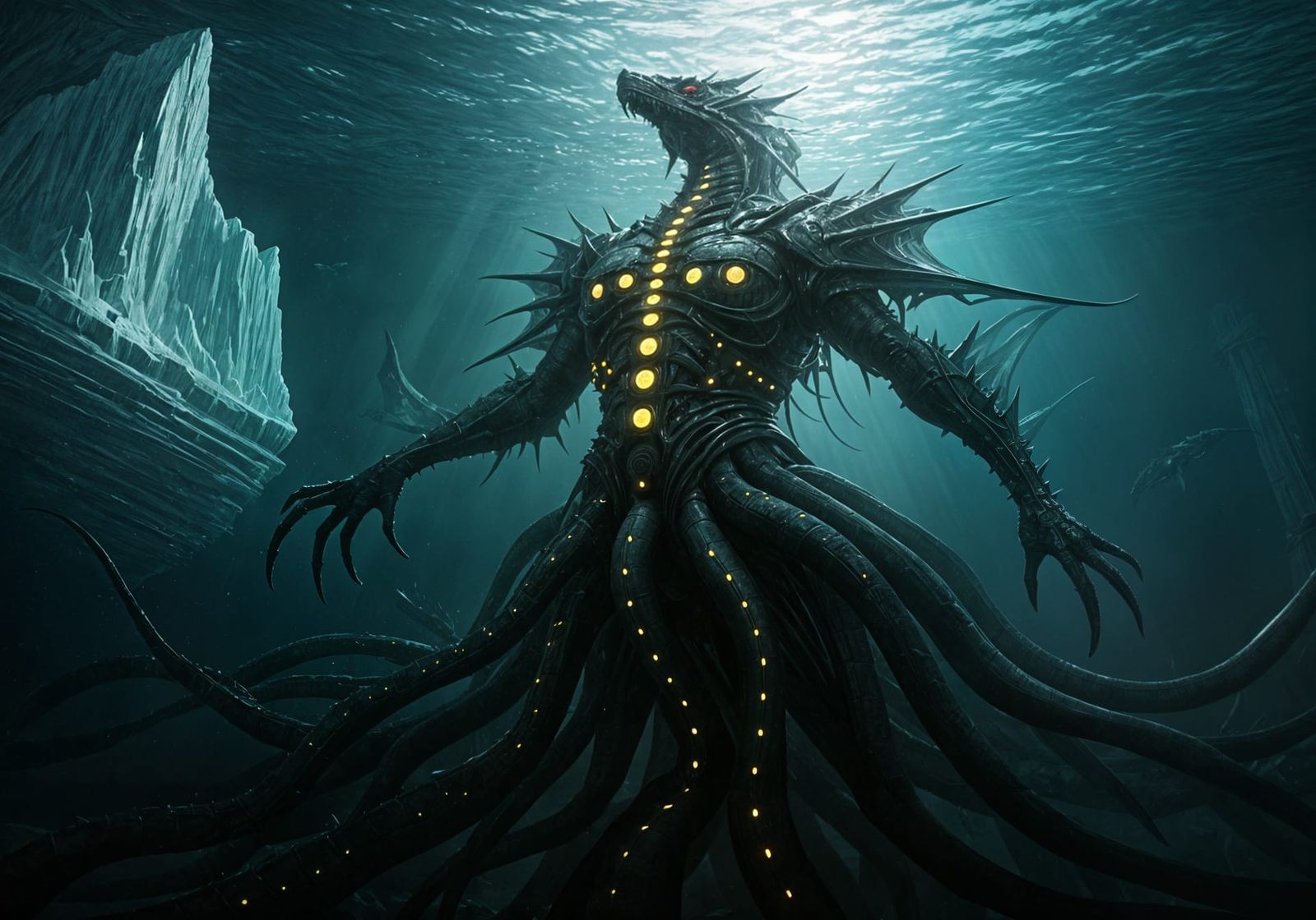 Cybernetic Sea Monster Ascends to Surface