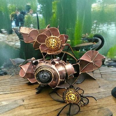 Steampunk Lotus Flower: Mechanical Nature
