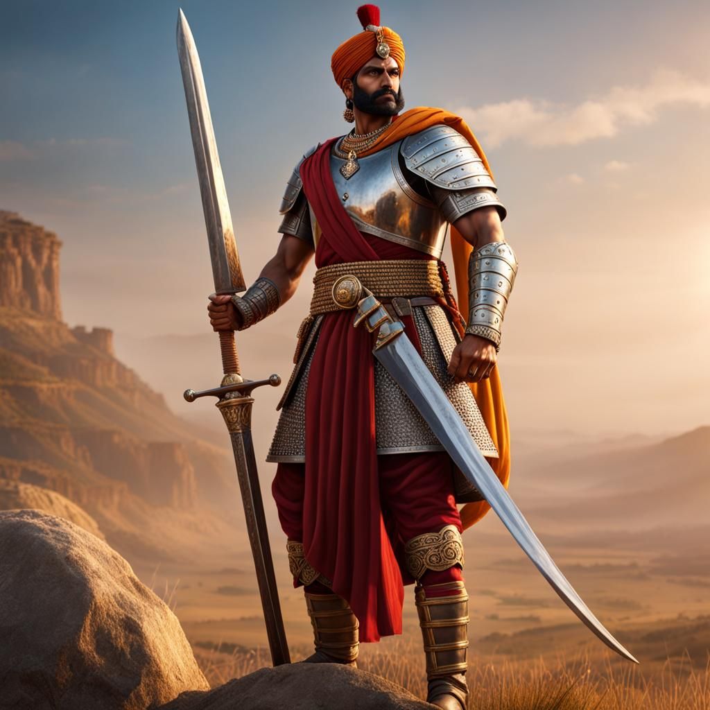 Rajput Warrior Watches Battlefield in 8k Realism