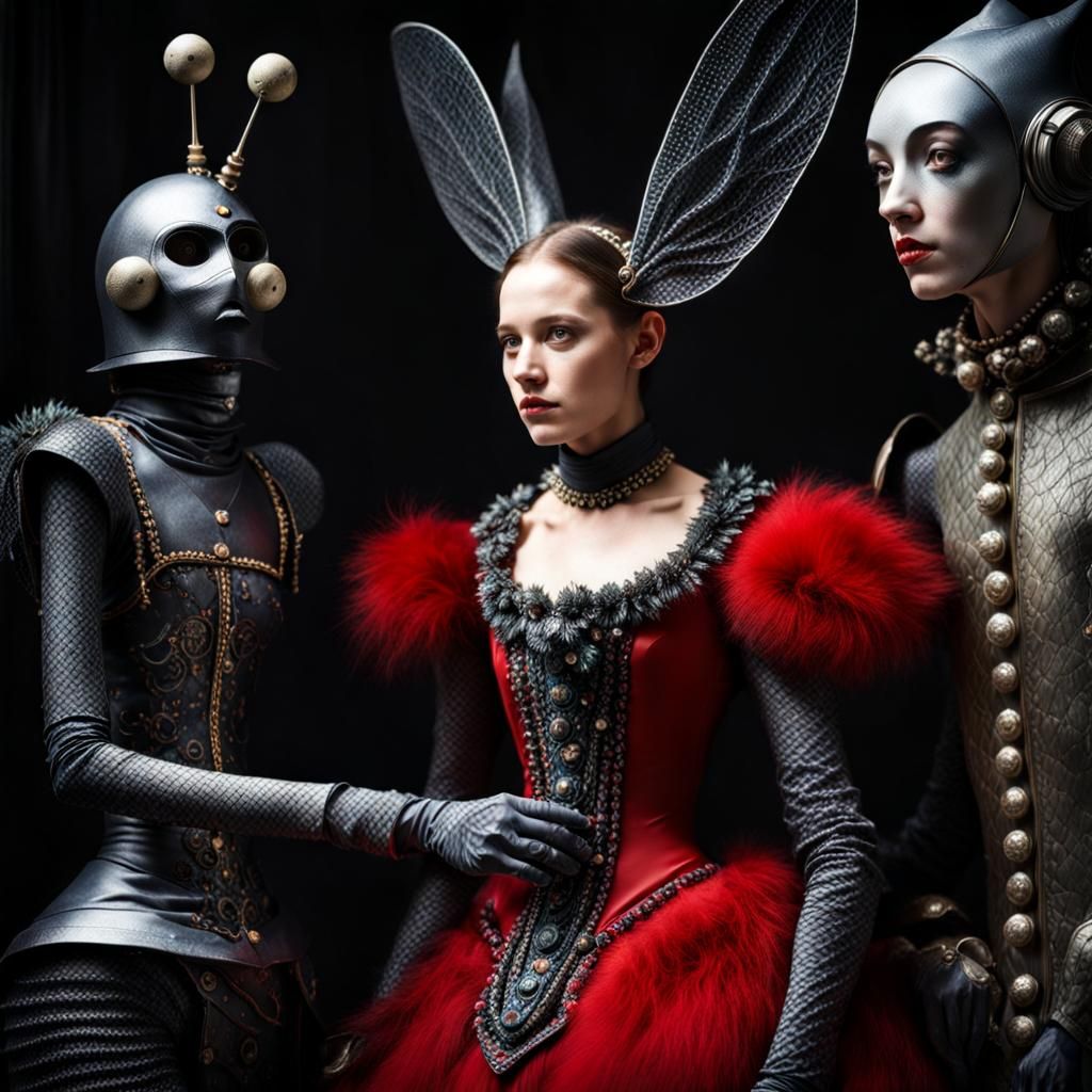 Surreal Restaurant Celebration with Exotic Aliens, Photograp...