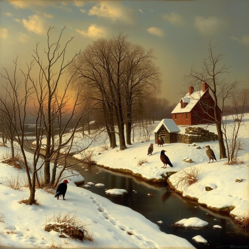 Surreal Winter Landscape in a Baroque Style