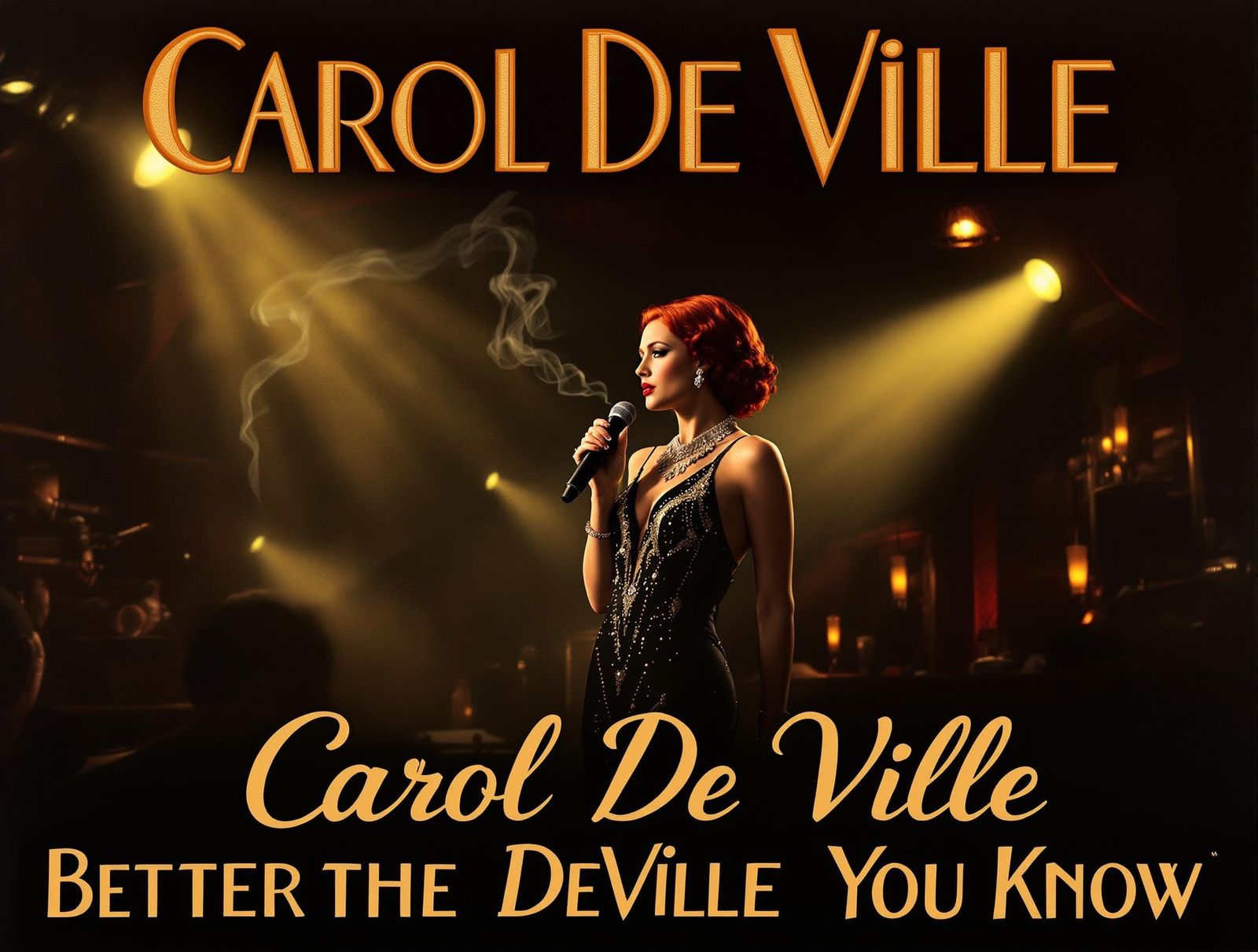 Sultry Jazz Diva in 1930s Film Noir Style