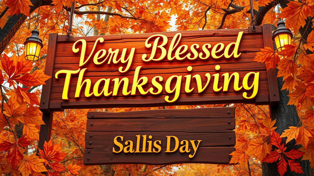 Majestic 3D Thanksgiving Banner with Autumnal Backdrop