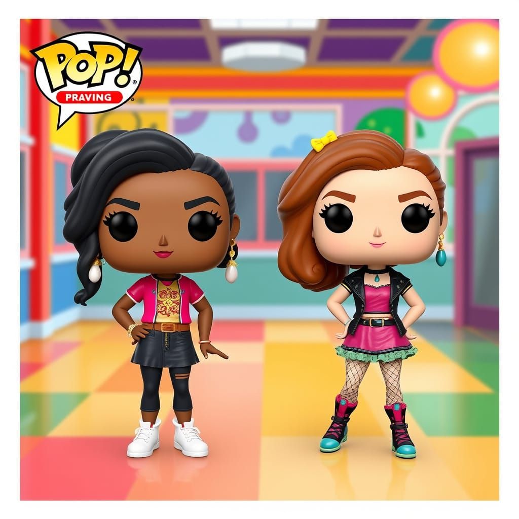 Funko Pop Figure Disney Zendaya and Bella Thorne from the TV series Get Moving