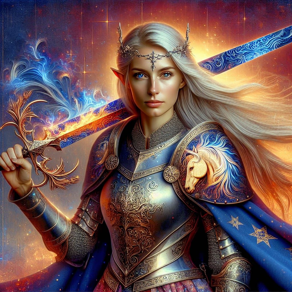 Heroic Sun Elf Knight with Moonblade