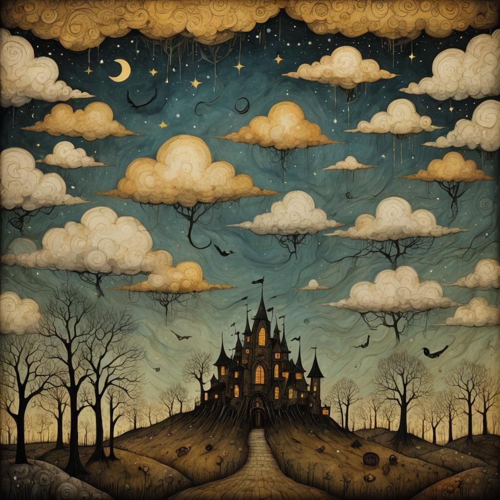 The running clouds are barking (Esenin)