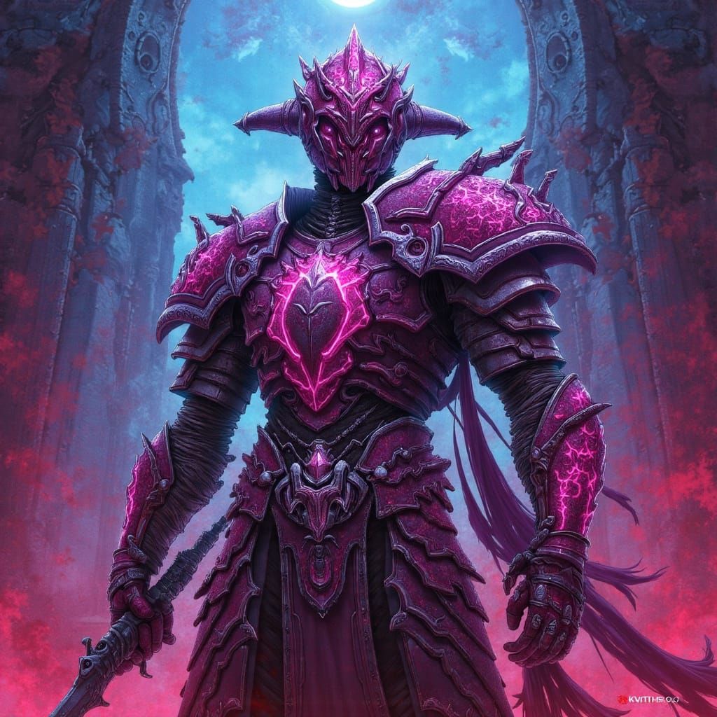 Iridescent Armor in a Polychromatic Cyberpunk Setting