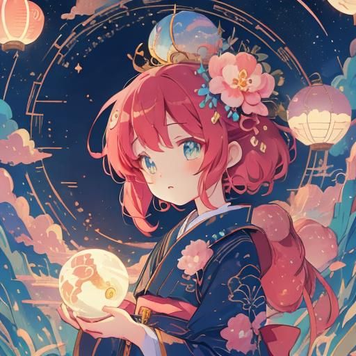 Anime Girl in Rorita Fashion, Cel-Shaded Style