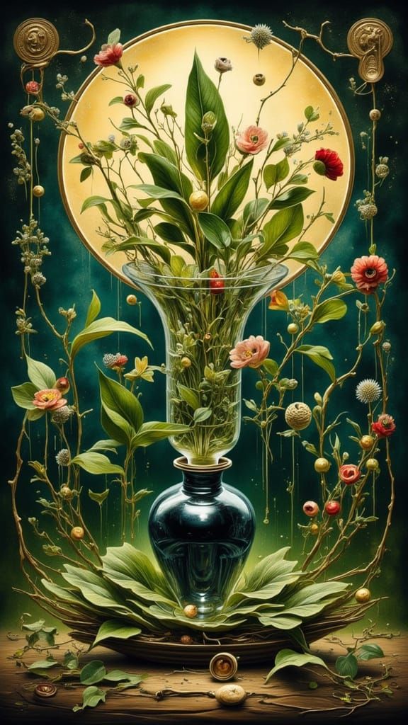 Art Nouveau Verdant Plant Arrangement in Cry Engine