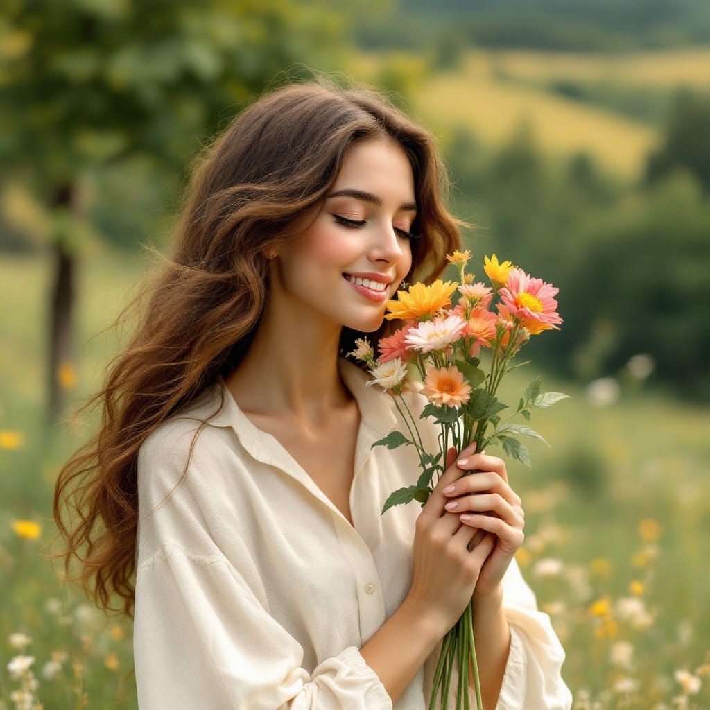 Dreamy Ethereal Beauty in Soft Honey Hues