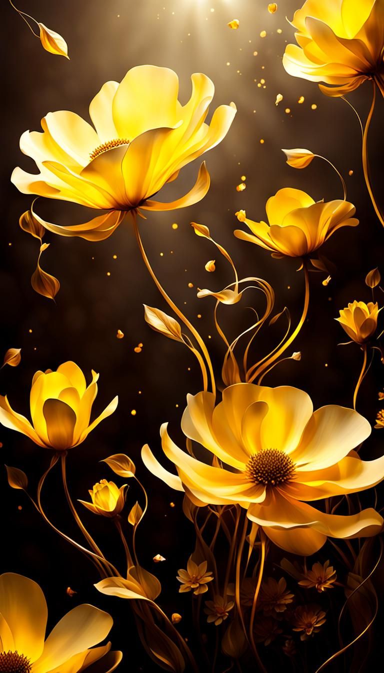 Surreal Abstract Floral Art with Ethereal Lighting