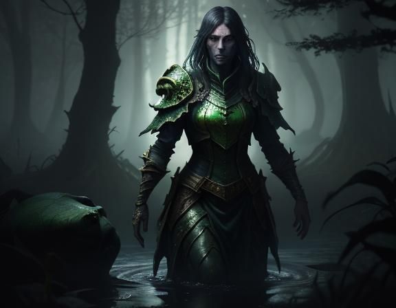 Menacing Bullywug Emerges from Murky Swamp