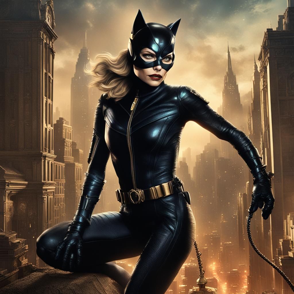 Michelle Pfeiffer as Catwoman: Detailed Matte Painting