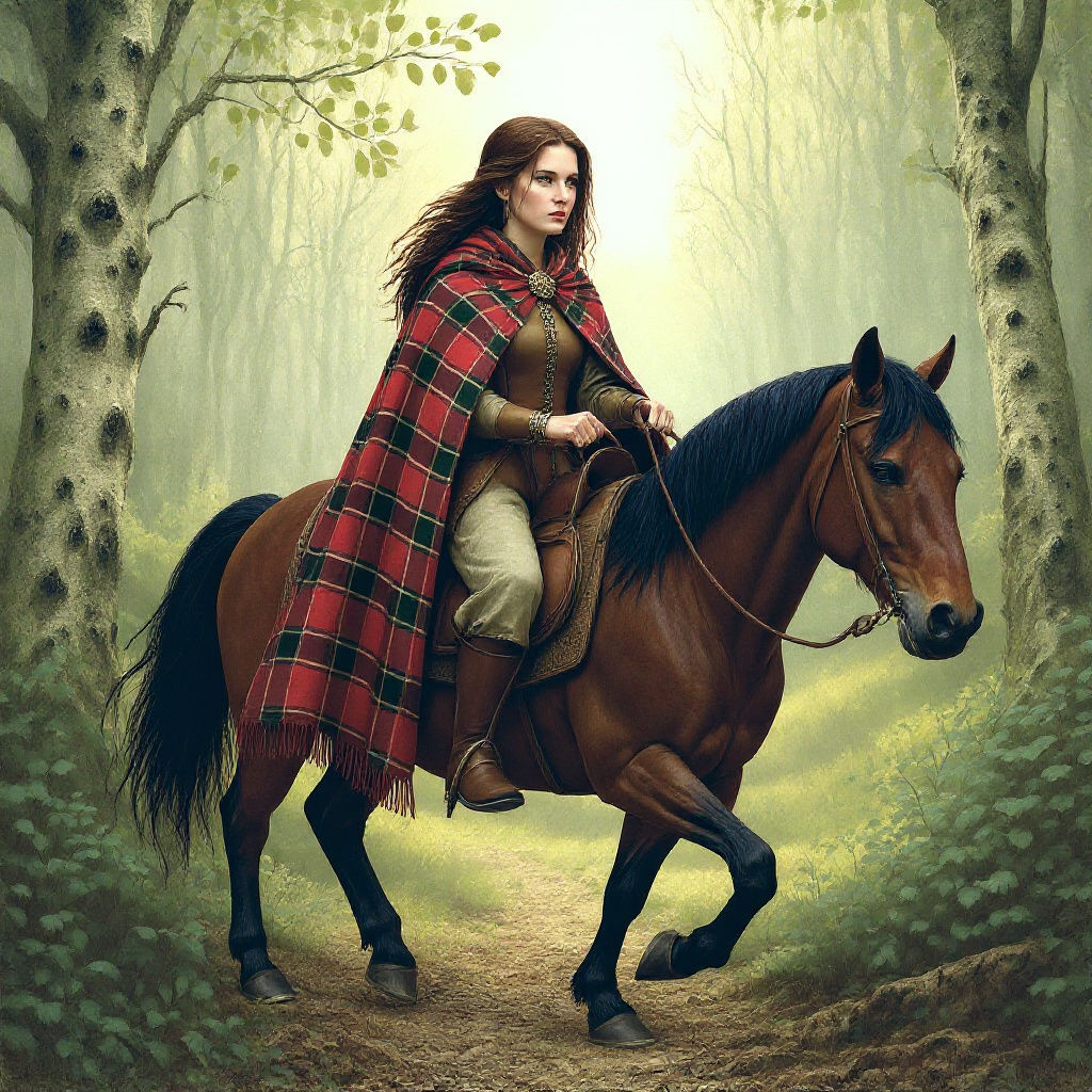 Romano-British Woman Riding Horse in Ancient England