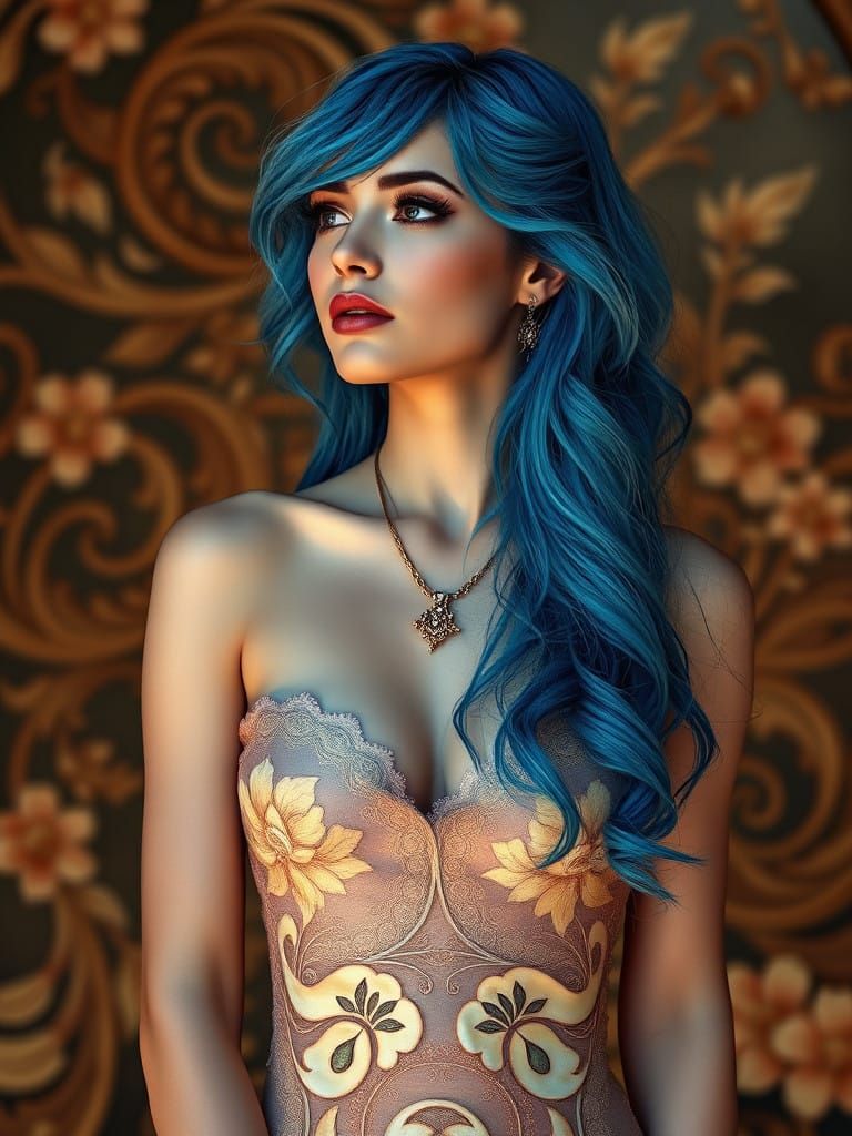 Ethereal Beauty in Art Nouveau Elegance