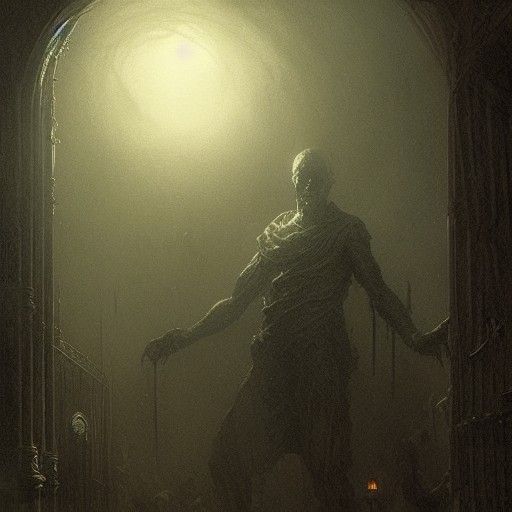 Horror Nerd in the Style of Doré and Rutkowski