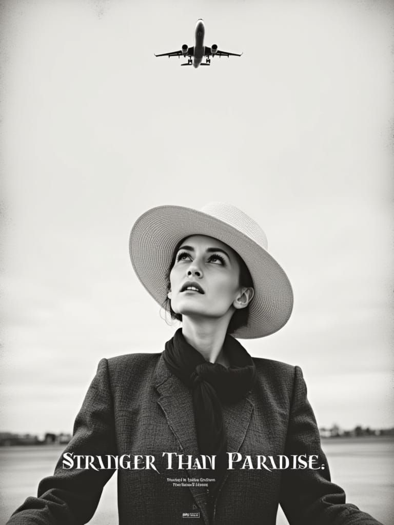 Stranger Than Paradise Movie Poster in Minimalist Style