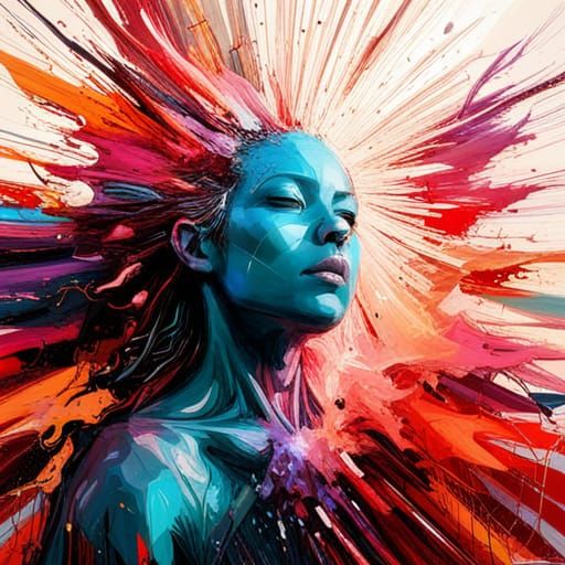 Cosmic Starchild: 3D Paint Splash Sculpture