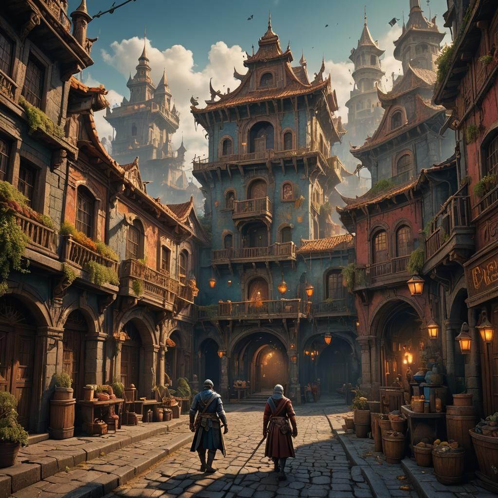 Phoenician Merchants Trading: Detailed Matte Painting