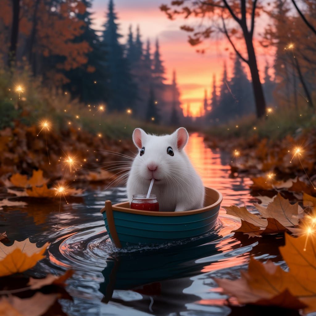 Joyful Gerbil's Autumn River Adventure