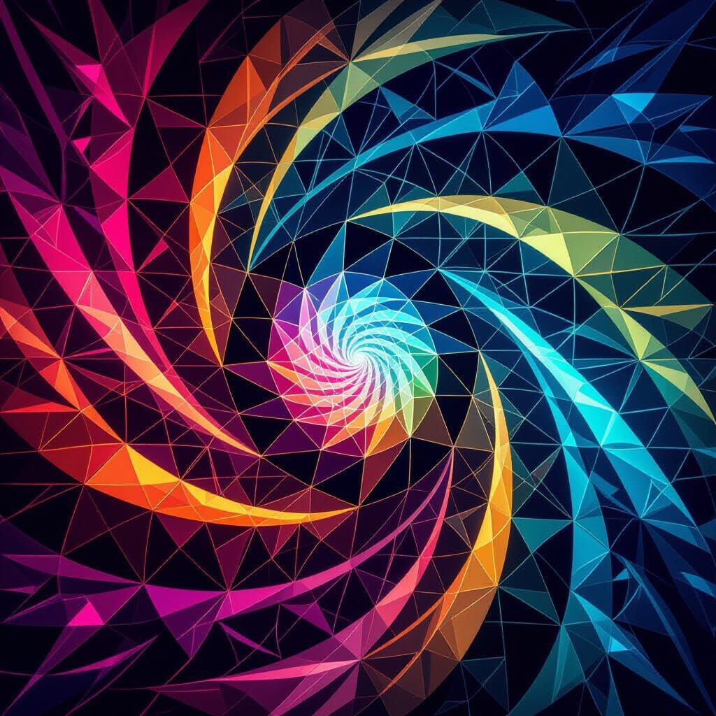 Chromatic Vortex: Abstract Geometric Fractal Art