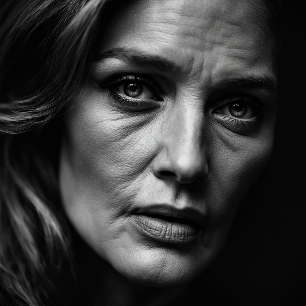 Retro Noir Portrait of a Dark-Haired Woman